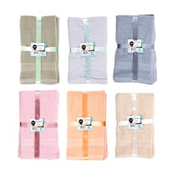 HAND TOWELS PK2 40X70CM ASST CLRS