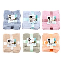 FACE WASHERS 5PK ASST CLRS
