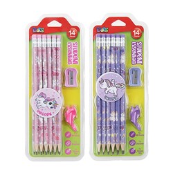 HB PENCILS 14PC W/SHARPENER & GRIP