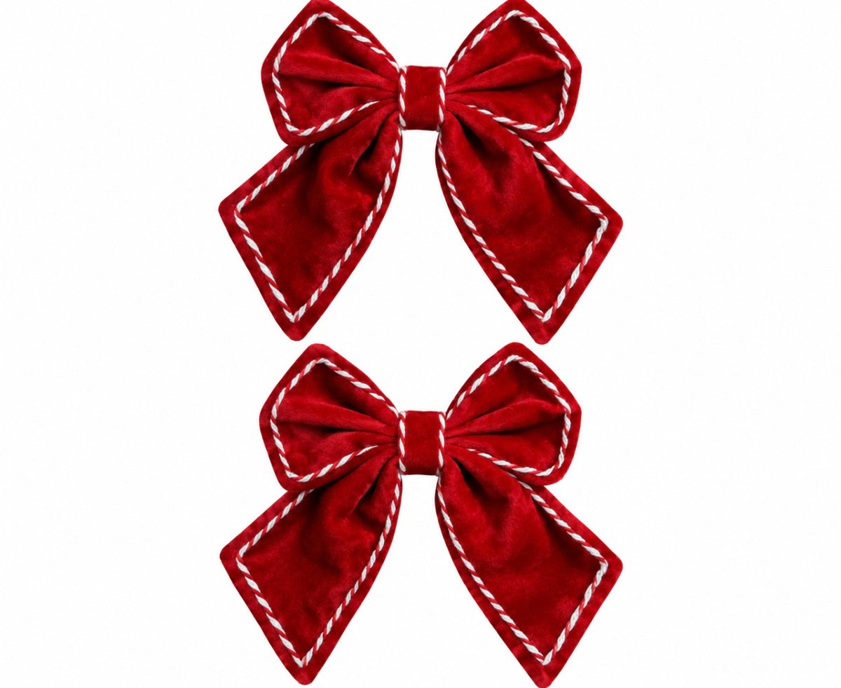 XMAS BOW ROPE TRIM PK2 12X15CM