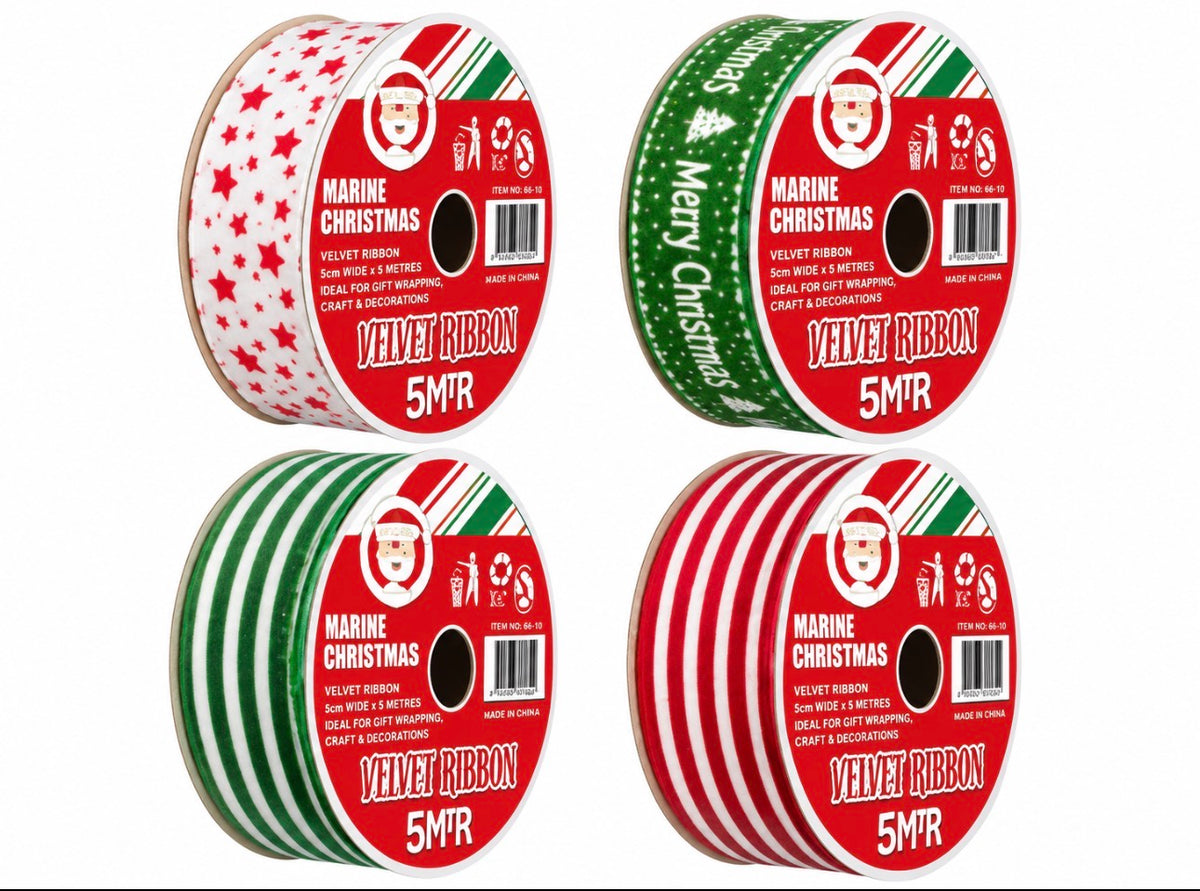 XMAS RIBBON SOFT 1CM X 2M
