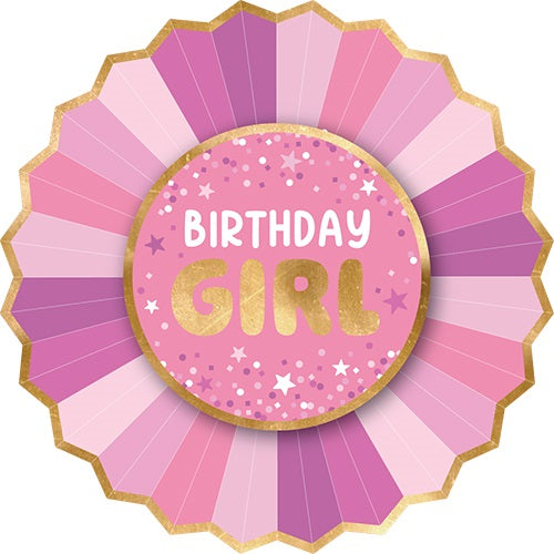 BADGE BIRTHDAY GIRL PAPER