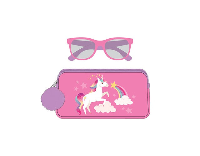 SUNGLASSES & POUCH SET UNICORN
