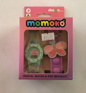 DIGITAL WATCH & POP BRACELET B'FLIES