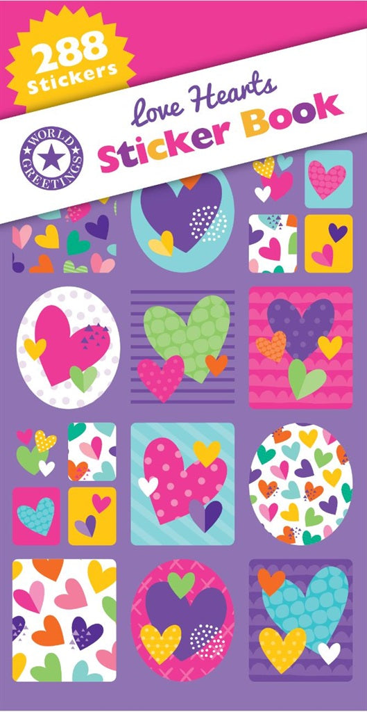 STICKER BOOK 288PCS LOVE HEARTS