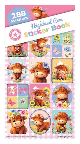 STICKER BOOK 288PCS HIGHLAND COW