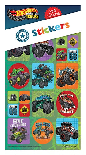 STICKER BOOK 288PCS MATTEL MONSTER TRUCK