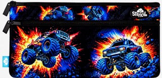 PENCIL CASE TWIN ZIP MONSTER BLAZE