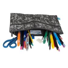PENCIL CASE TWIN ZIP BUSH CAMO