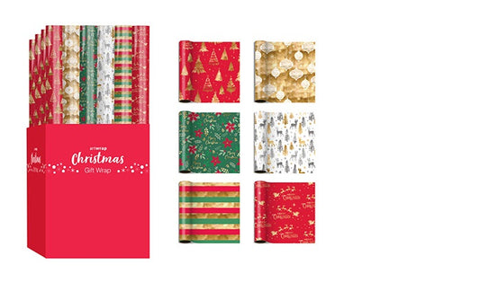 XMAS WRAPPING PAPER 70CM X 3M FOIL