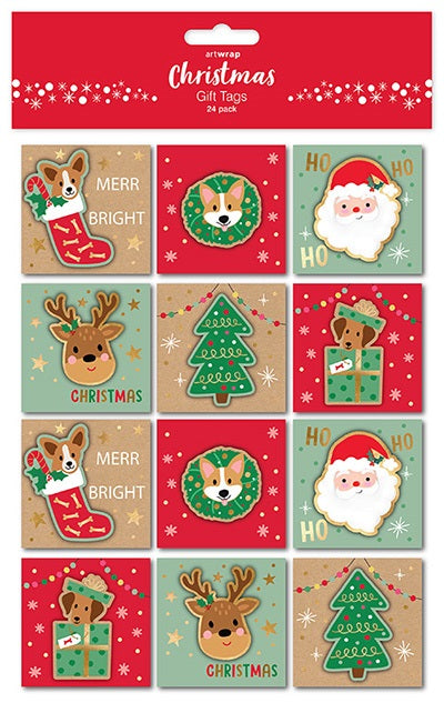 XMAS GIFT TAGS 24PC CONTEMPORARY