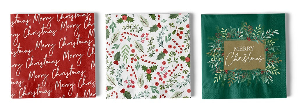 XMAS NAPKINS 20PK ASST