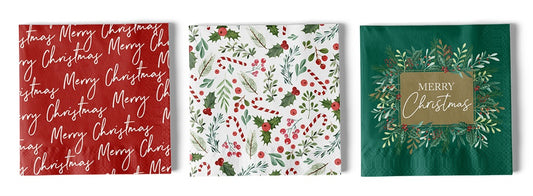 XMAS NAPKINS 20PK ASST