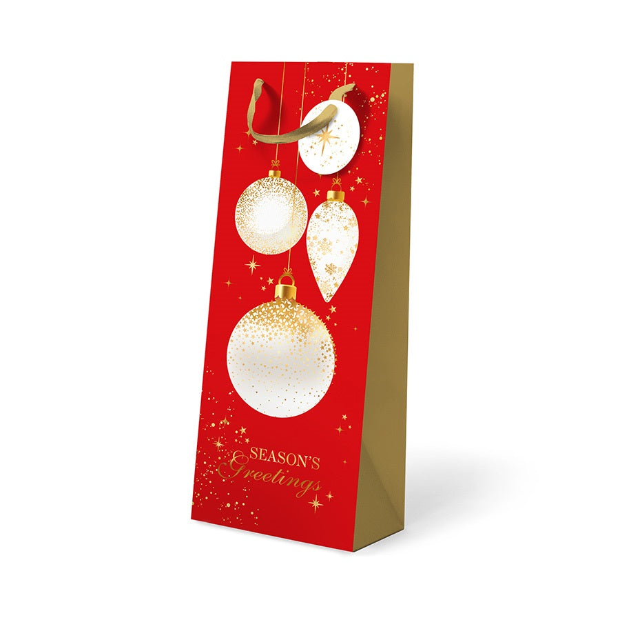 XMAS GIFT BAG BOTTLE BAUBLES