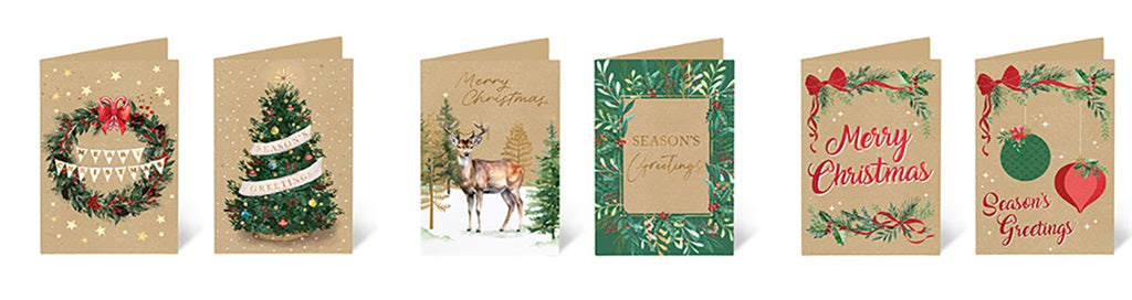 XMAS CARDS KRAFT DELUXE 10PK