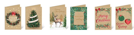 XMAS CARDS KRAFT DELUXE 10PK