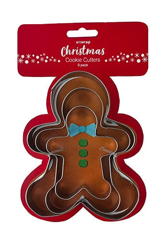 XMAS COOKIE CUTTER GINGERBREAD 3PC