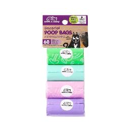 DOG POO BAGS 60PC ZEEK & ZOEY