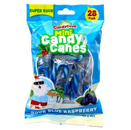 CANDY CANES MINI 28PC SOUR BLUE R'BERRY