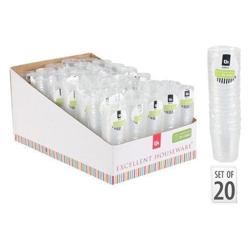 SHOT GLASSES 20PC 30ML CLEAR
