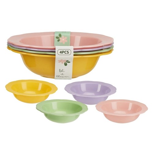 BOWLS PLASTIC 16CM 4PC