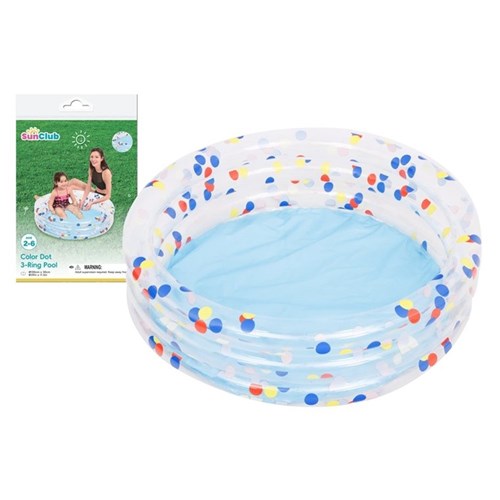 POOL 3 RING W/CLRD DOTS 100X30CM
