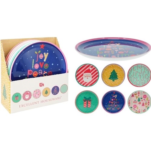 XMAS MELAMINE PLATE 21CM