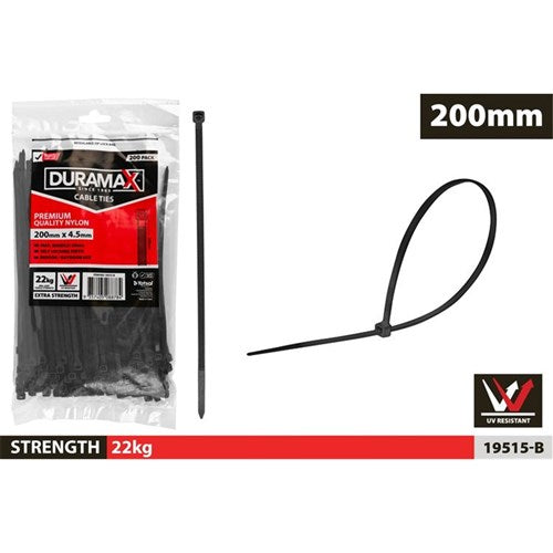 CABLE TIES 50PC BLACK 200MM
