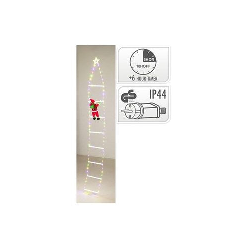 XMAS LADDER W/SANTA 2M 124LED