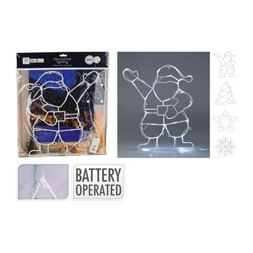 XMAS FIGURE WHITE 24LED B/O