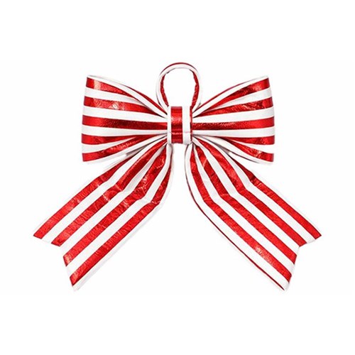BOW RED & WHITE STRIPE 60CM