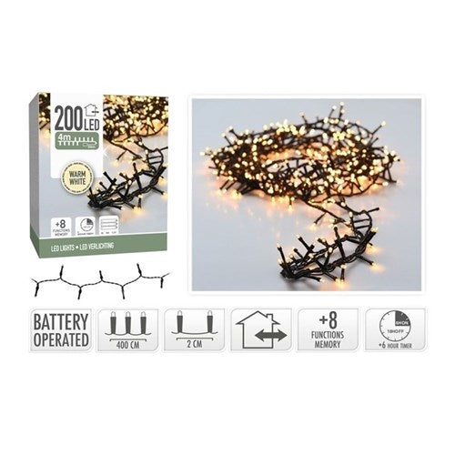 SNAKE LIGHTS 200LED B/O WARM WHITE