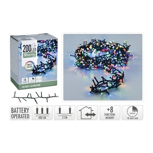 SNAKE LIGHTS 200LED B/O WARM MULTI