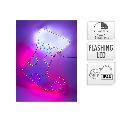 XMAS BOOT 52CM 139LED FLASHING