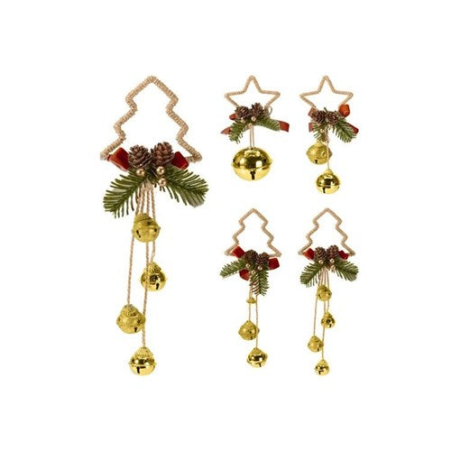 XMAS HANGING BELL DECO GOLD 33CM