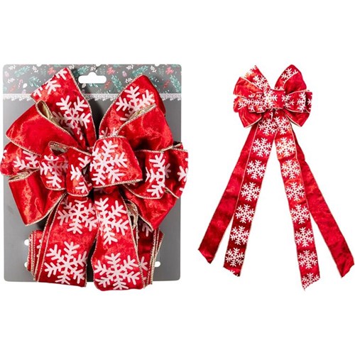 BOW SNOWFLAKE TREE TOPPER 22X75CM