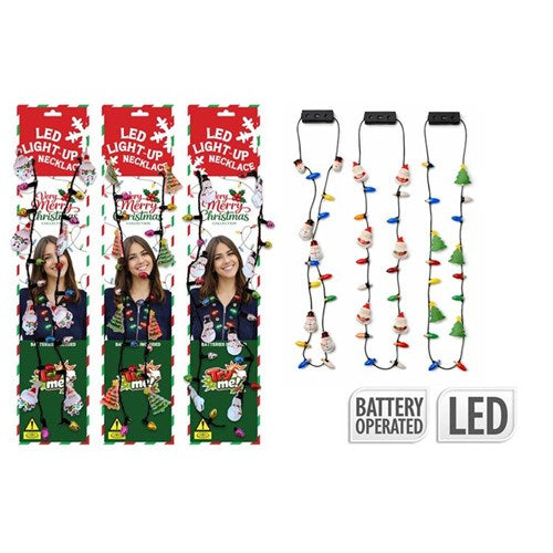 XMAS NECKLACE LIGHT UP 8 LED