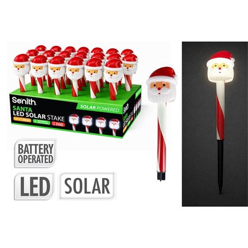 SOLAR SANTA STAKE LIGHT 35CM