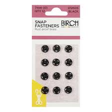 SNAP FASTENERS BLACK 7MM