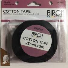COTTON TAPE 25MM BLACK