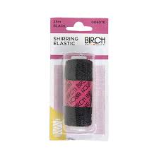 SHIRRING ELASTIC BLACK